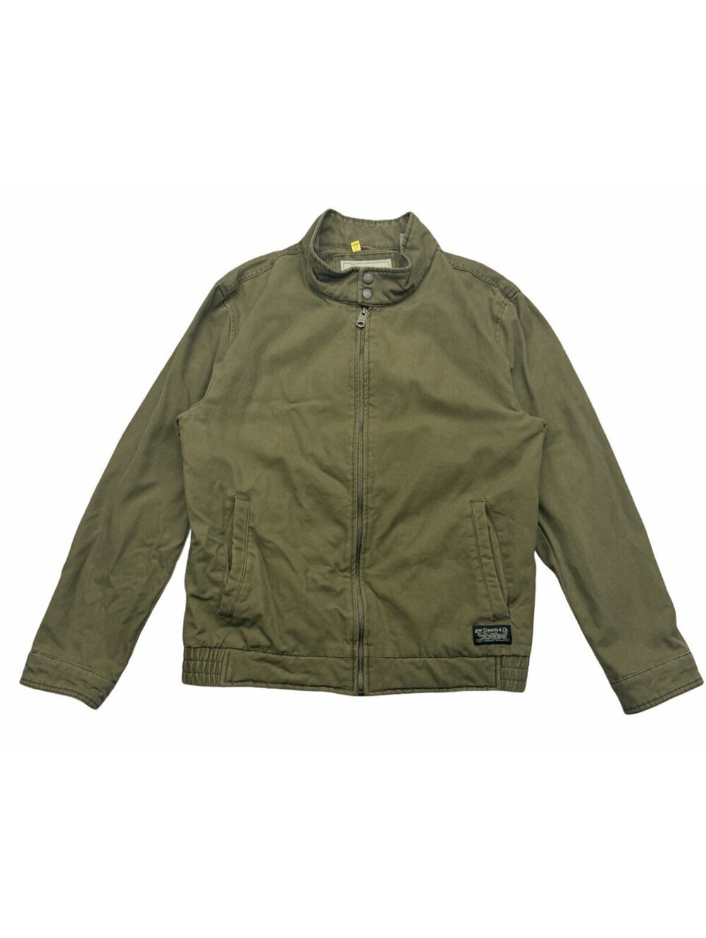 Levi's Stand Collar Harrington Jacket Canvas Olive Green Size M